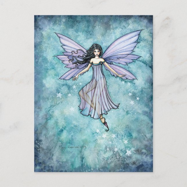 Carte Postale Fée Lavande Violette Art de Molly Harrison (Devant)