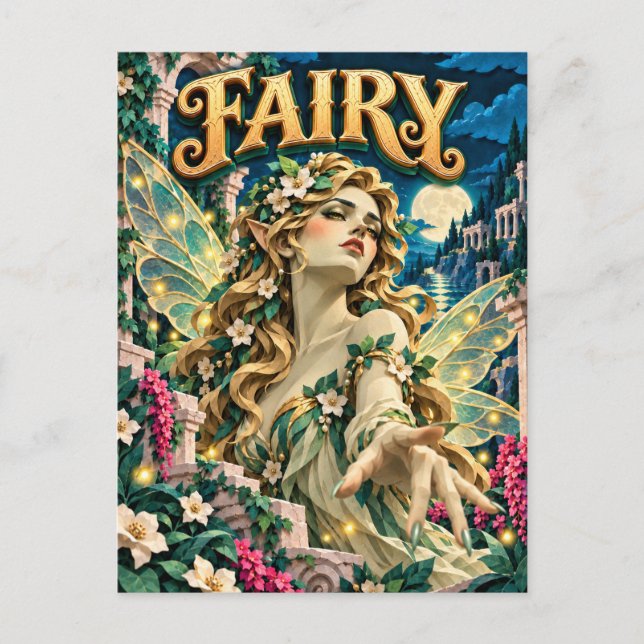 Carte Postale Fée, Monstre de Papier Découpé (Devant)