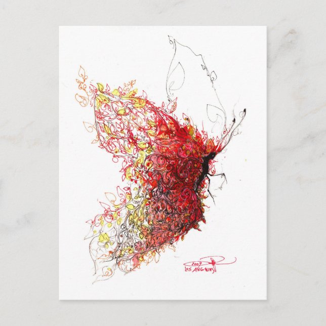 Carte Postale fée papillon (Devant)