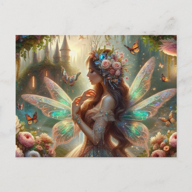 Carte Postale Fée papillon (Devant)