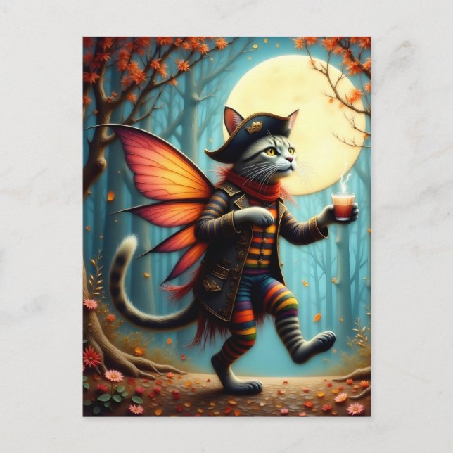 Carte Postale Fée Pirate Kitty Adorable  (Devant)