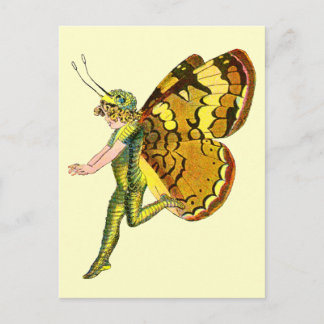 Carte Postale Fée Pixie Jaune