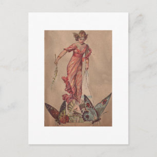 Carte Postale Fée rose