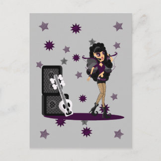 Carte Postale Féerie gothique avec guitare crânienne