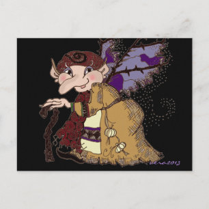 Carte Postale Féerie sombre Baba art populaire ukrainien