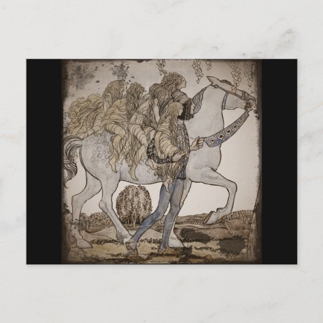 Carte Postale Féeries à cheval blanc (Devant)