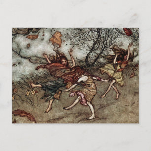 Carte Postale "Fées d'automne" par Arthur Rackham