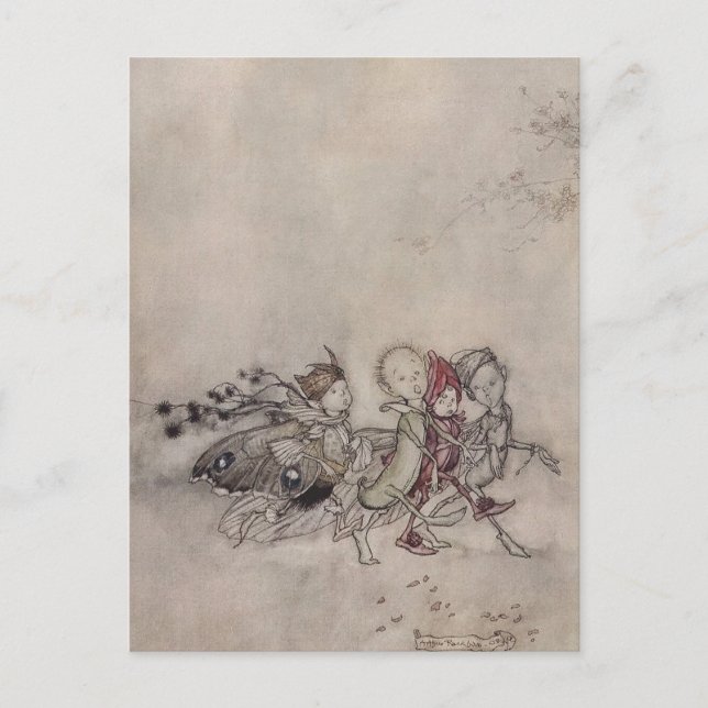 Carte Postale « Fées de la Saint-Jean » par Arthur Rackham (Devant)