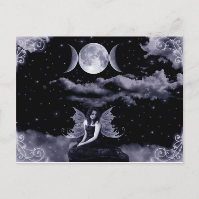 Carte Postale Fées, dragons et lunes (Devant)
