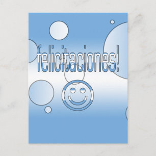 Carte Postale Felicitaciones ! Argentine Drapeau couleurs Pop Ar