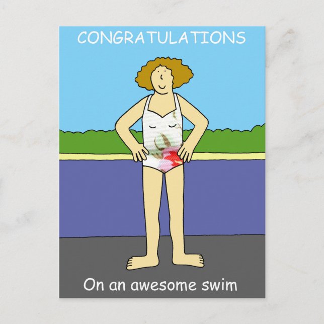 Carte Postale Félicitations à Awesome Swim pour elle (Devant)