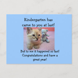 Carte Postale félicitations à Kindergartner.
