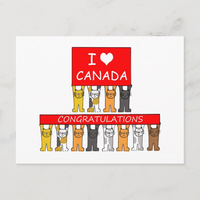 Carte Postale Félicitations à la citoyenneté canadienne (Devant)