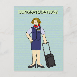Carte Postale Félicitations à l'équipage cabine pour elle