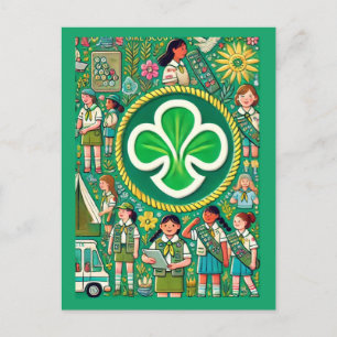 Carte Postale Félicitations à l'honneur des filles scout pour le