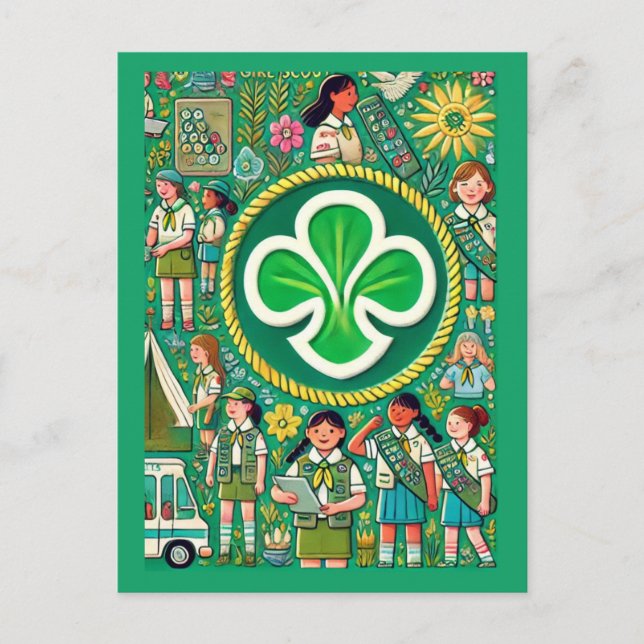 Carte Postale Félicitations à l'honneur des filles scout pour le (Devant)