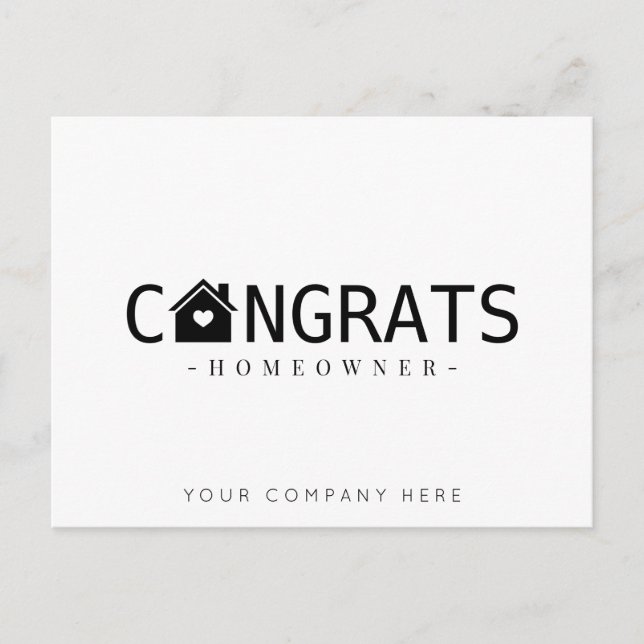 Carte Postale Félicitations à nos nouveaux propriétaires Realty (Devant)