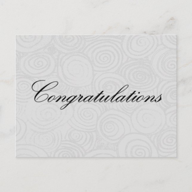 Carte Postale Félicitations à Swirls (Devant)