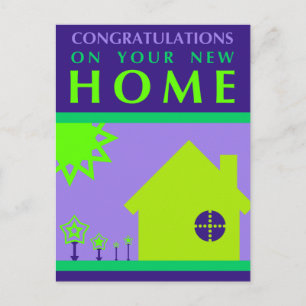 Carte Postale félicitations à votre nouvelle maison : pop formes