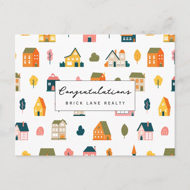 Carte Postale Félicitations agence immobilière Nouvelle Maison (Devant)