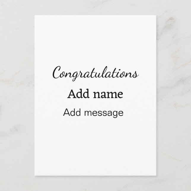 Carte Postale Félicitations ajoutez un message de nom simple dip (Devant)