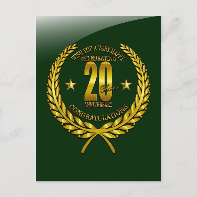 Carte Postale Félicitations au 20e anniversaire (Devant)