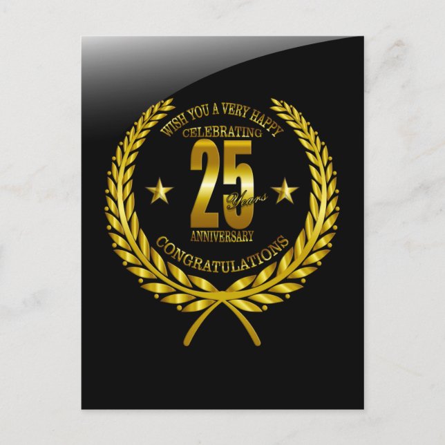 Carte Postale Félicitations au 25e anniversaire (Devant)