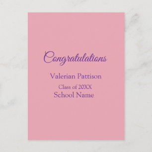 Carte Postale Félicitations au diplômé ajoutez le nom de l'école