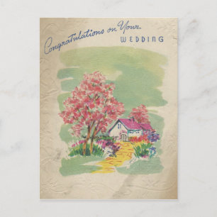 Carte Postale Félicitations au mariage vintage