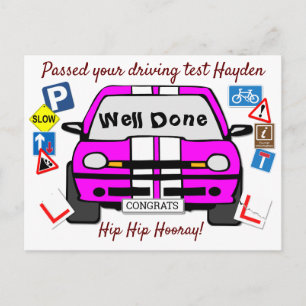 Carte Postale Félicitations au test de conduite