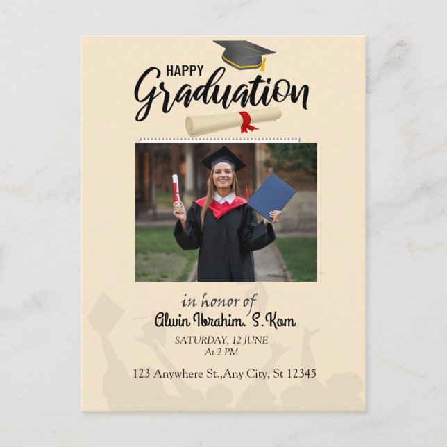 Carte Postale Félicitations aux diplômés (Devant)