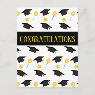 Carte Postale Félicitations Ballons de graduation Casquette Moti
