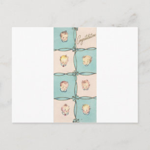 Carte Postale Félicitations Bébé Vintage