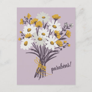 Carte Postale Félicitations bouquet de marguerites personnalisé