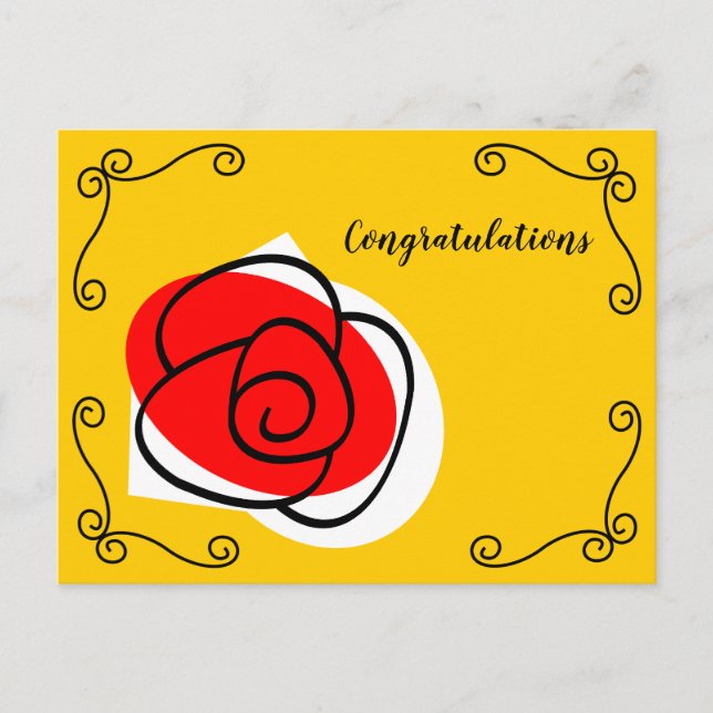 Carte Postale Félicitations Coins Rose Espagnole (Devant)
