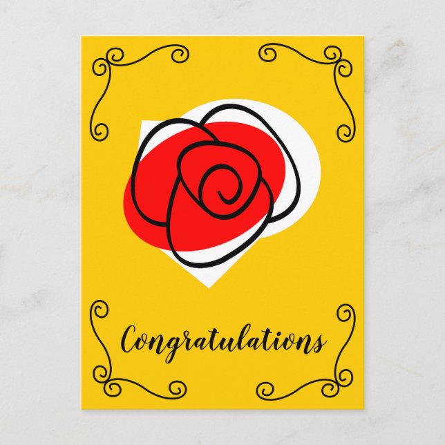 Carte Postale Félicitations Coins Rose Espagnole vertical (Devant)
