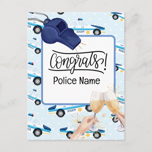 Carte Postale Félicitations de la police  (Devant)