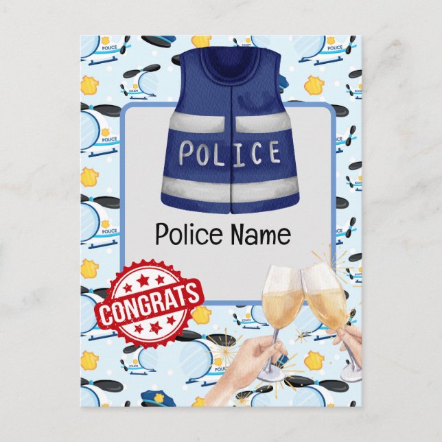Carte Postale Félicitations de la police  (Devant)
