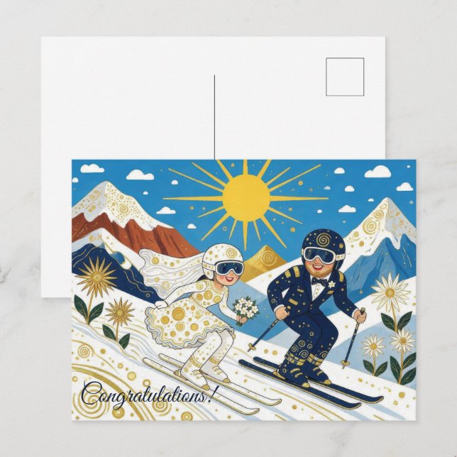 Carte Postale Félicitations de mariage (Devant / Derrière)