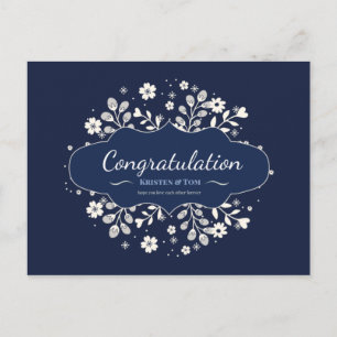 CARTE POSTALE FÉLICITATIONS DU JOUR DU MARIAGE POUR LES COUPLES