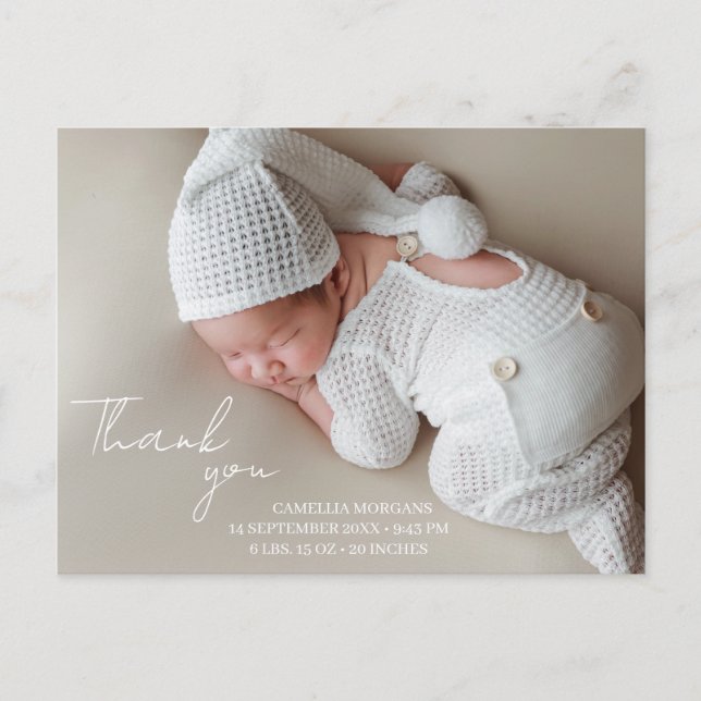 Carte Postale Félicitations Élégantes pour la Naissance de Bébé  (Devant)