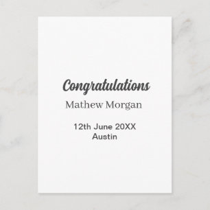 Carte Postale Félicitations félicitations diplôme nom année clas