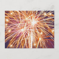 Carte postale "Félicitations !" Feux d'artifice