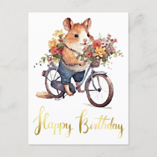 Carte Postale Félicitations Fleurs de Hamster mignonnes Personna