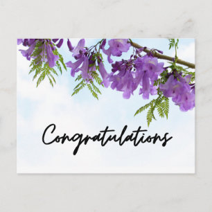 Carte Postale Félicitations Fleurs de Jacaranda Violettes