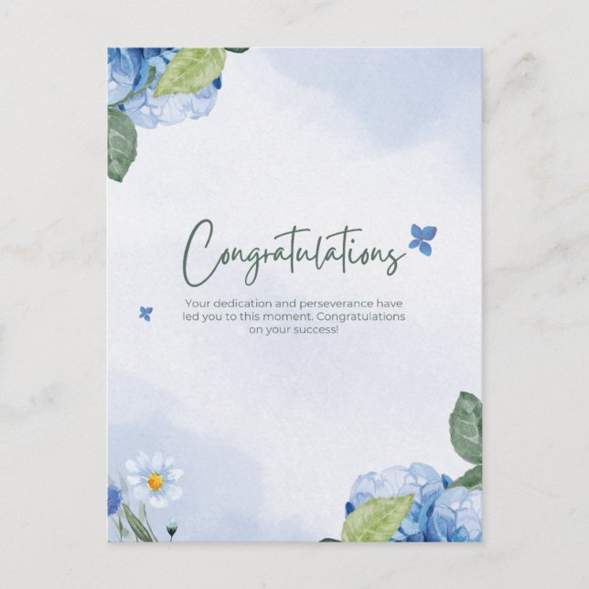 Carte Postale Félicitations florales élégantes  (Devant)