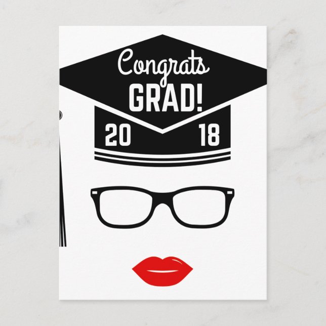 Carte Postale félicitations grad 2018 fille (Devant)