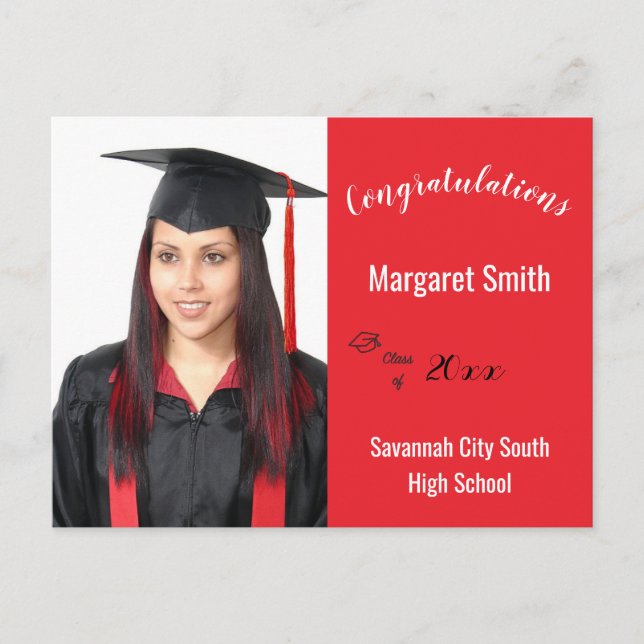 Carte Postale Félicitations Graduate Custom Photo Année School (Devant)