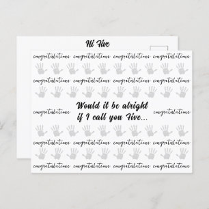 Carte Postale Félicitations High Five Honore Toute Réalisation