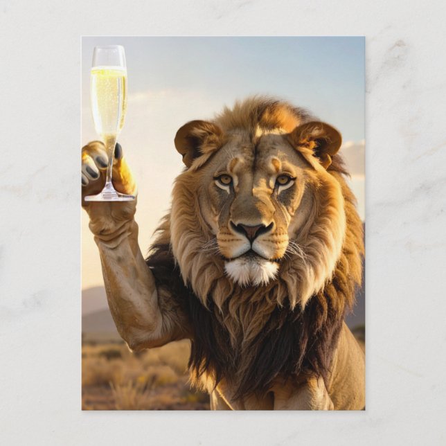 Carte Postale Félicitations Lion (Devant)